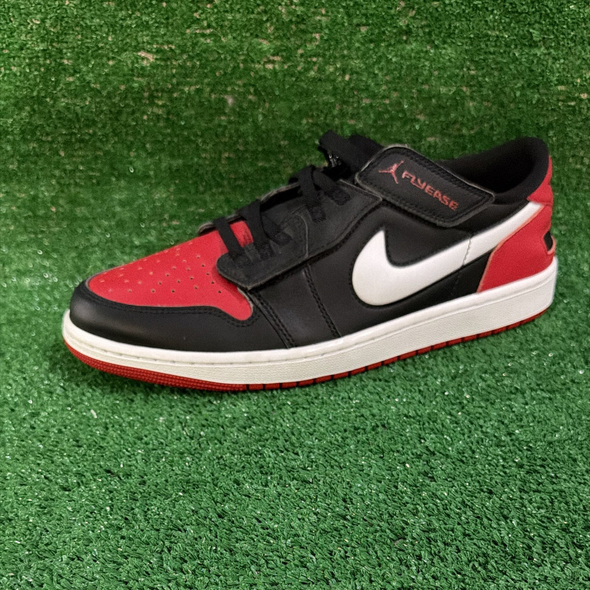 Jordan 1 Low FlyEase Black Summit White Varsity Red (Size 12)