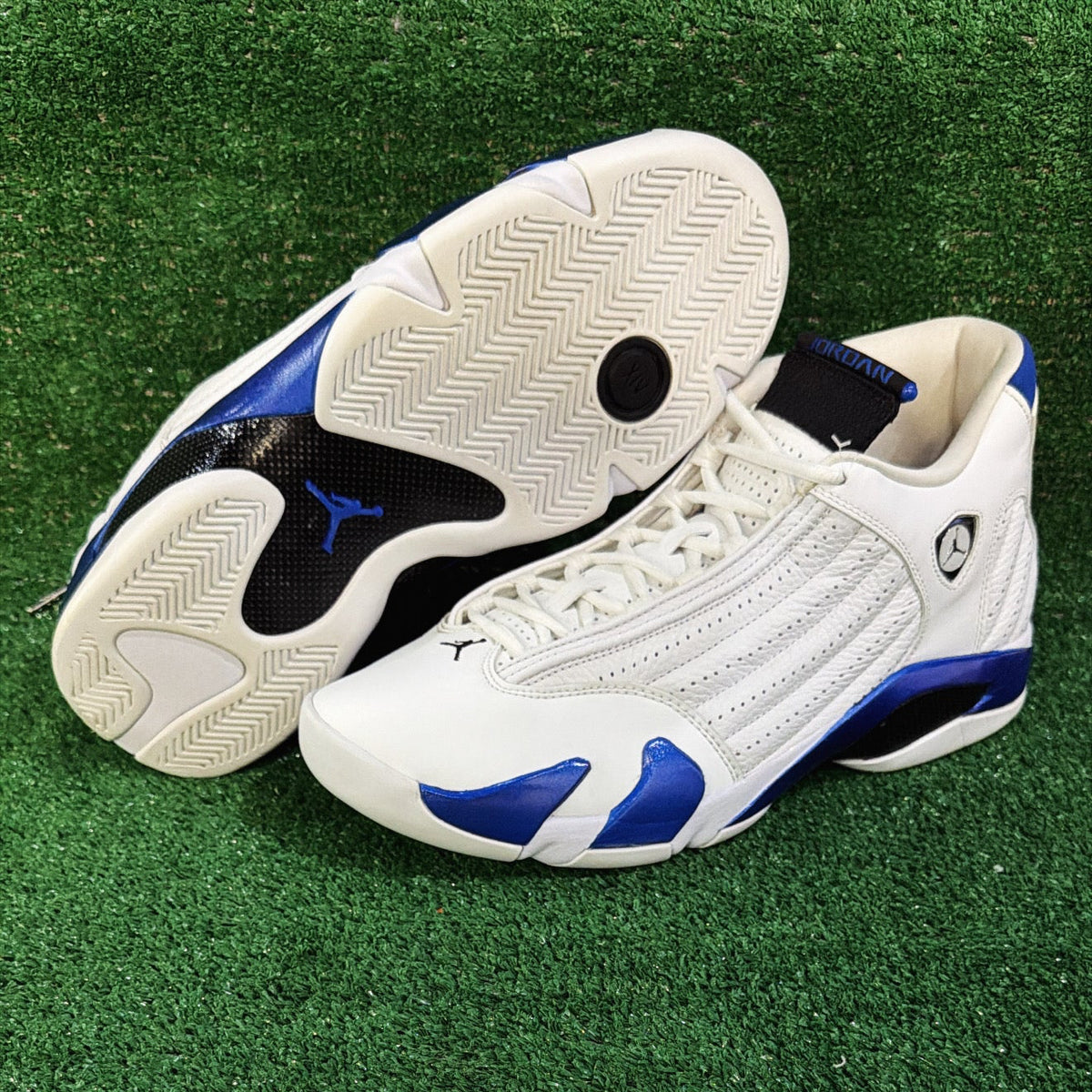 Jordan 14 Retro White Hyper Royal (Size 12)